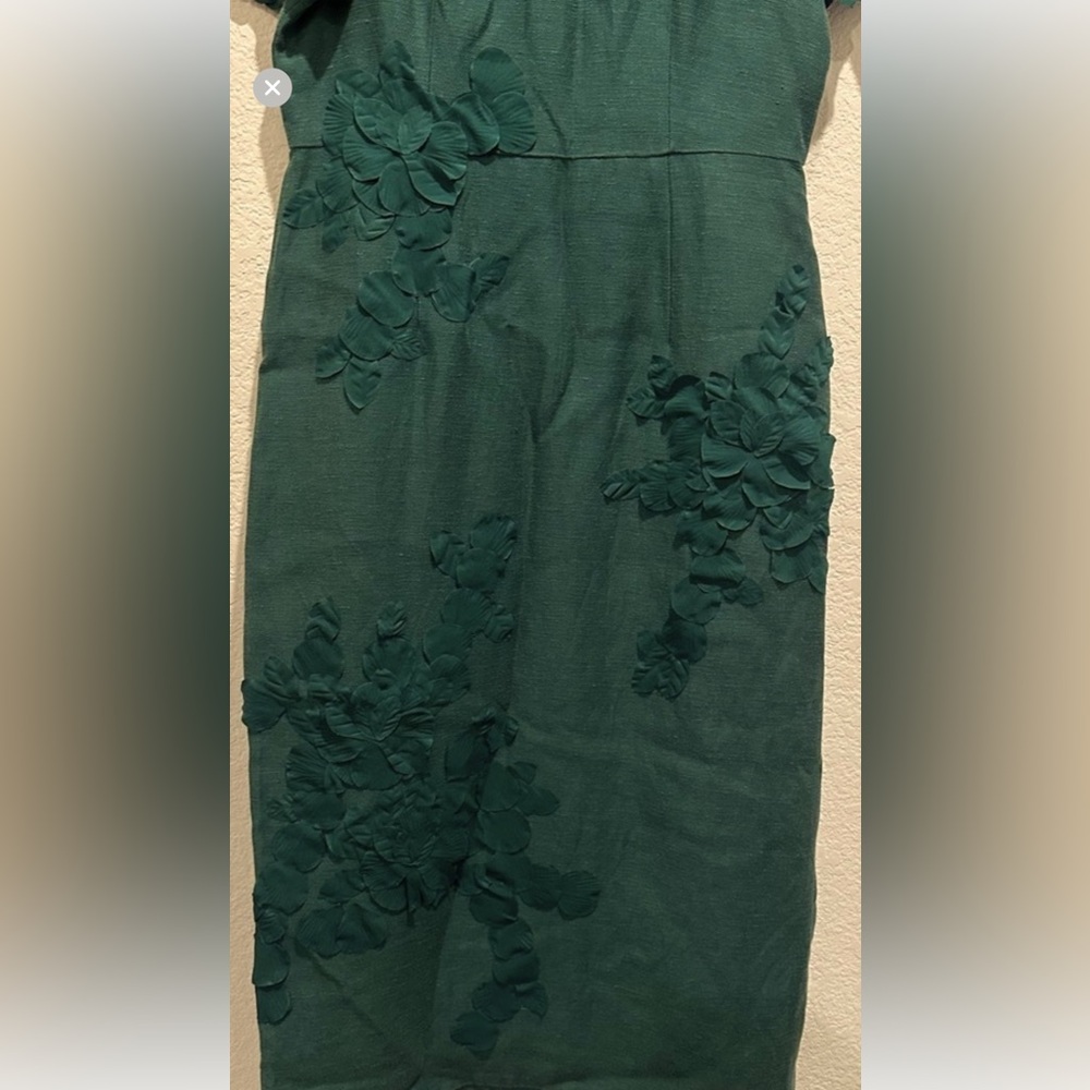 ANTONIO MELANI NWT Willow Floral Applique Mock Neck Short Sleeve Midi Dress - Picture 6 of 11